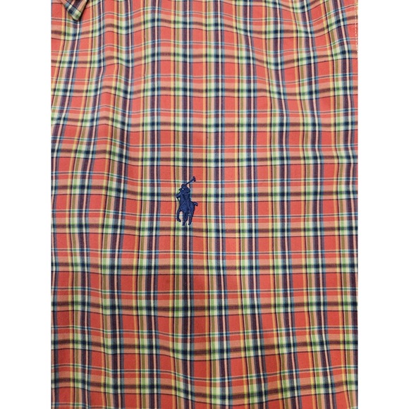 Ralph Lauren Men's Plaid Red Long Sleeve Button-Up Shirt Size L Cotton - Picture 5 of 8